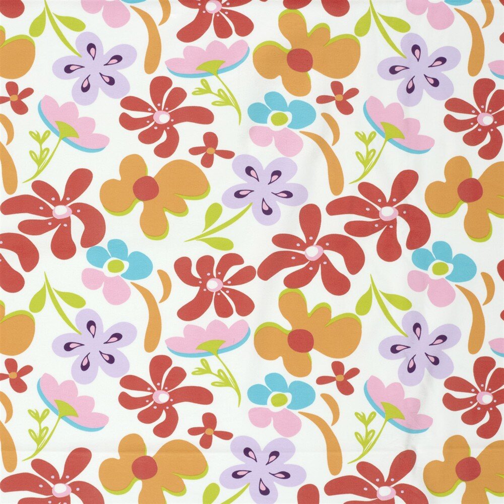 Baumwolljersey bunte Blumenwelt - creme