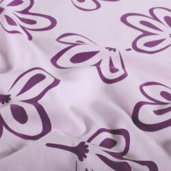 Baumwolljersey lila Blumen - helllila
