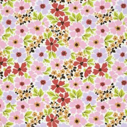 Baumwolljersey Sommer Blumen - creme
