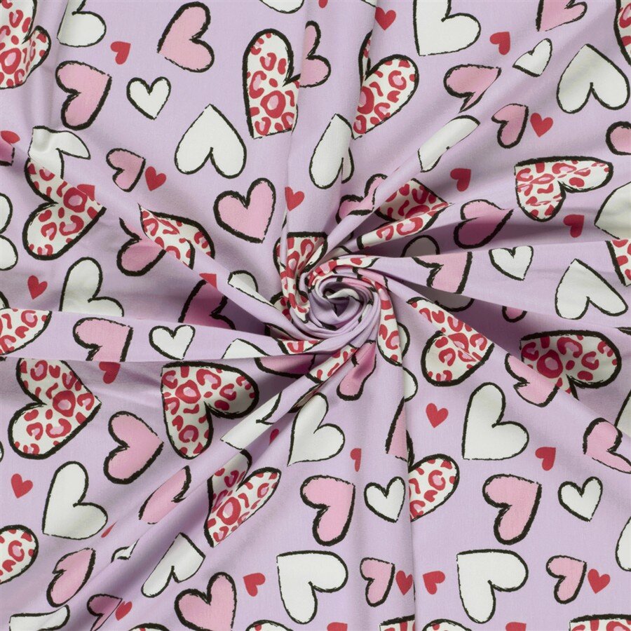 Baumwolljersey Leo-Herz - helllila