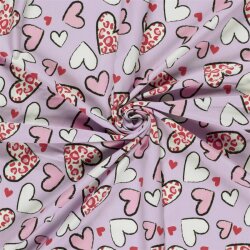 Baumwolljersey Leo-Herz - helllila