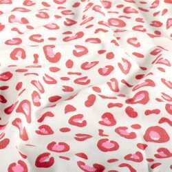 Baumwolljersey Leo - creme/rot