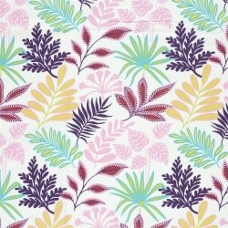 Baumwolljersey bunte Blätter - creme