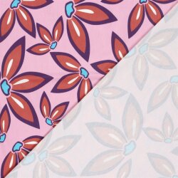 Baumwolljersey große Blüten - rosa