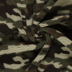 0,65 Meter - Teddystoff Camouflage - oliv