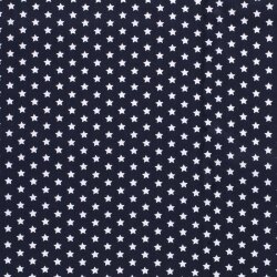 2 Meter - Baumwollpopeline Sterne 10mm - nachtblau
