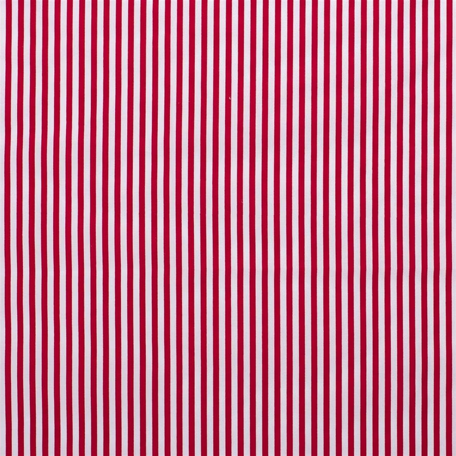 1 Meter - Baumwollpopeline Streifen 5mm - rot