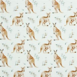 0,95 Meter - Musselin Digital KANGAROO - weiß
