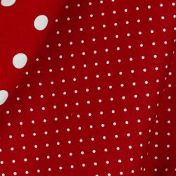 1,9 Meter - Baumwollpopeline 2mm Punkte - rot
