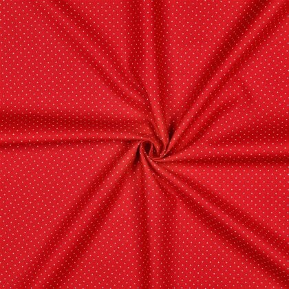 2 Meter - Baumwollpopeline 2mm Punkte - rot