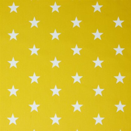 1,4 Meter - Baumwollpopeline 33mm Sterne - sommergelb