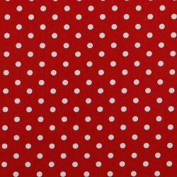 1 Meter - Baumwollpopeline 8mm Punkte - rot