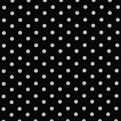 1,9 Meter - Baumwollpopeline 8mm Punkte - schwarz