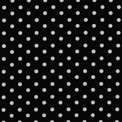 1,9 Meter - Baumwollpopeline 8mm Punkte - schwarz