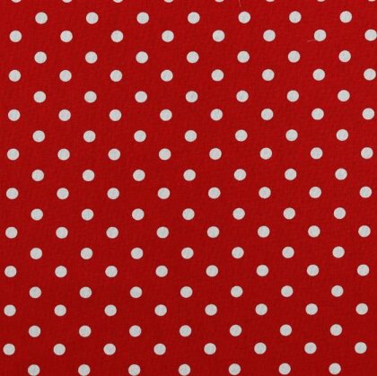 1 Meter - Baumwollpopeline 8mm Punkte - rot