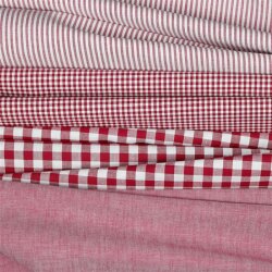 2 Meter - Baumwollpopeline garngefärbt - Vichy Karo 10mm *Vera* - beere