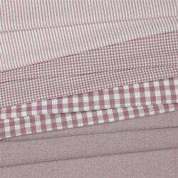 2 Meter - Baumwollpopeline garngefärbt - Vichy Karo 10mm *Vera* - malve