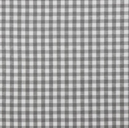 1 Meter - Baumwollpopeline garngefärbt - Vichy Karo 10mm *Vera* - grau