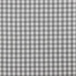1 Meter - Baumwollpopeline garngefärbt - Vichy Karo 10mm *Vera* - grau