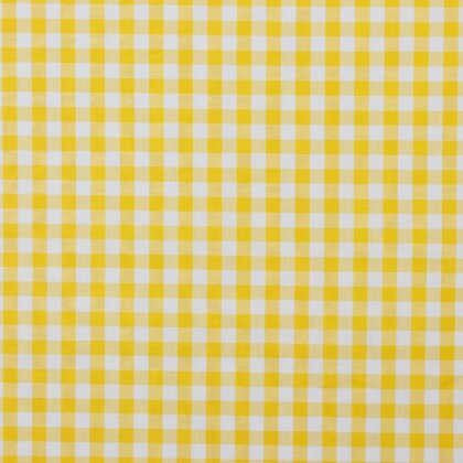 1,7 Meter - Baumwollpopeline garngefärbt - Vichy Karo 10mm *Vera* - gelb