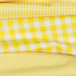 1,7 Meter - Baumwollpopeline garngefärbt - Vichy Karo 10mm *Vera* - gelb
