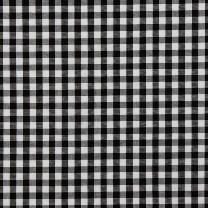 1 Meter - Baumwollpopeline garngefärbt - Vichy Karo 10mm *Vera* - schwarz