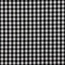 1 Meter - Baumwollpopeline garngefärbt - Vichy Karo 10mm *Vera* - schwarz
