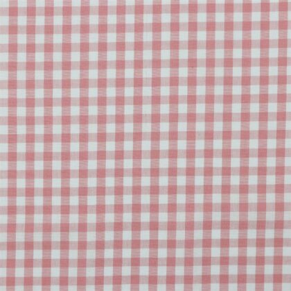1 Meter - Baumwollpopeline garngefärbt - Vichy Karo 10mm *Vera* - altrosa