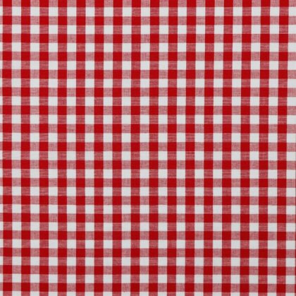 2 Meter - Baumwollpopeline garngefärbt - Vichy Karo 10mm *Vera* - rot