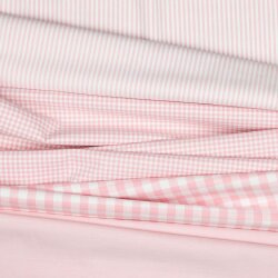 3 Meter - Baumwollpopeline Streifen 3mm, garngefärbt - lachsorange