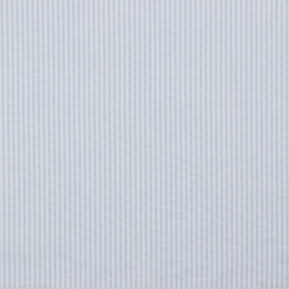 2 Meter - Baumwollpopeline Streifen 3mm, garngefärbt - hellblau