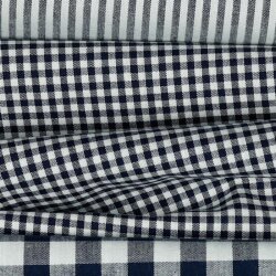 2 Meter - Baumwollpopeline 2,7mm Vichykaro - dunkelblau