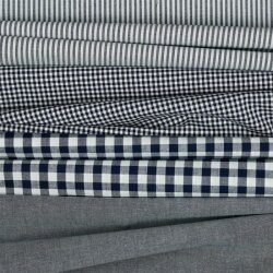 2 Meter - Baumwollpopeline 2,7mm Vichykaro - dunkelblau