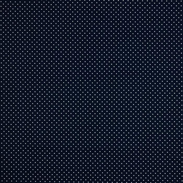 1 Meter - Baumwollpopeline 2mm Punkte - dunkelblau