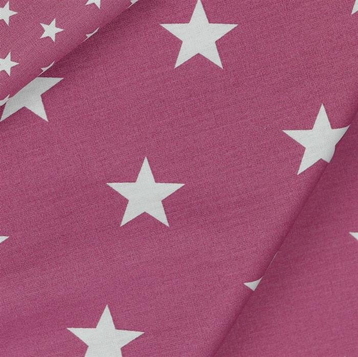 1,4 Meter - Baumwollpopeline 33mm Sterne - malve