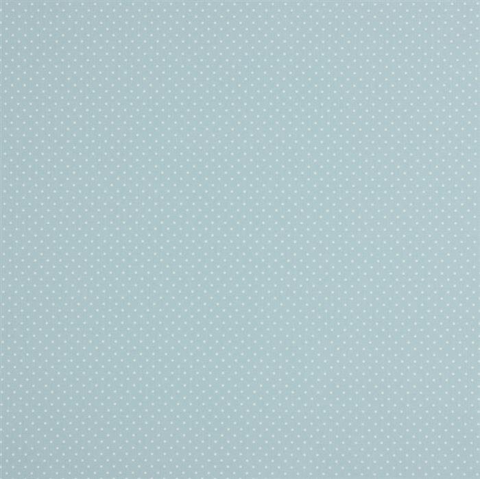 0,7 Meter - Baumwollpopeline 2mm Punkte - hellblau