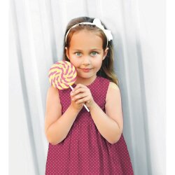 0,7 Meter - Baumwollpopeline 2mm Punkte - hellblau