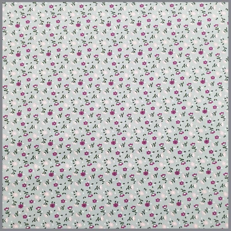 0,9 Meter - Baumwollpopeline Mini Blümchen grau