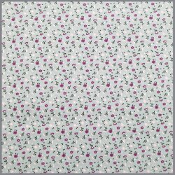 0,9 Meter - Baumwollpopeline Mini Blümchen grau