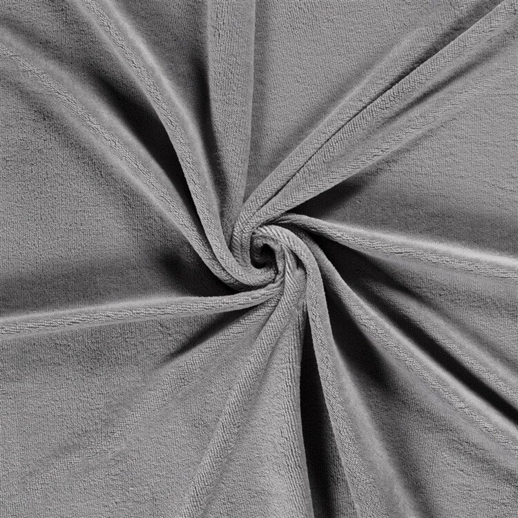 0,9 Meter - Bambus Frottee Uni *Marie* - kieselgrau