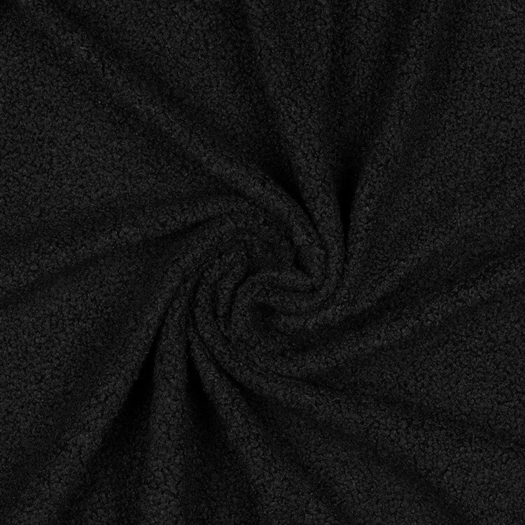 0,8 Meter - Teddystoff *Vera* - schwarz