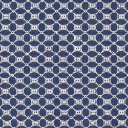 0,9 Meter - Jeans bestickte Rauten in Kreisen - jeansblau