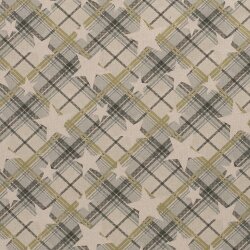 0,9 Meter - Interieurstoff grün kariert mit Sternen...