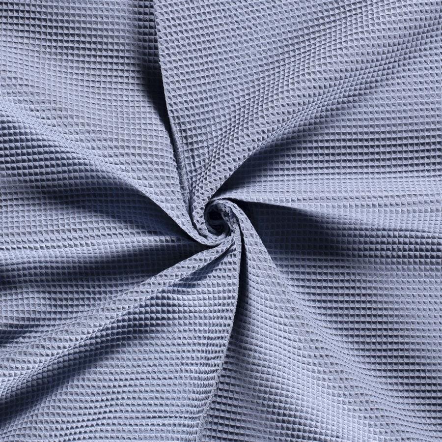 0,7 Meter - Waffelpiqué *Marie* 6mm Uni - hell jeansblau