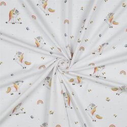 0,5 Meter - Baumwolljersey Organic Digital Einhörner...