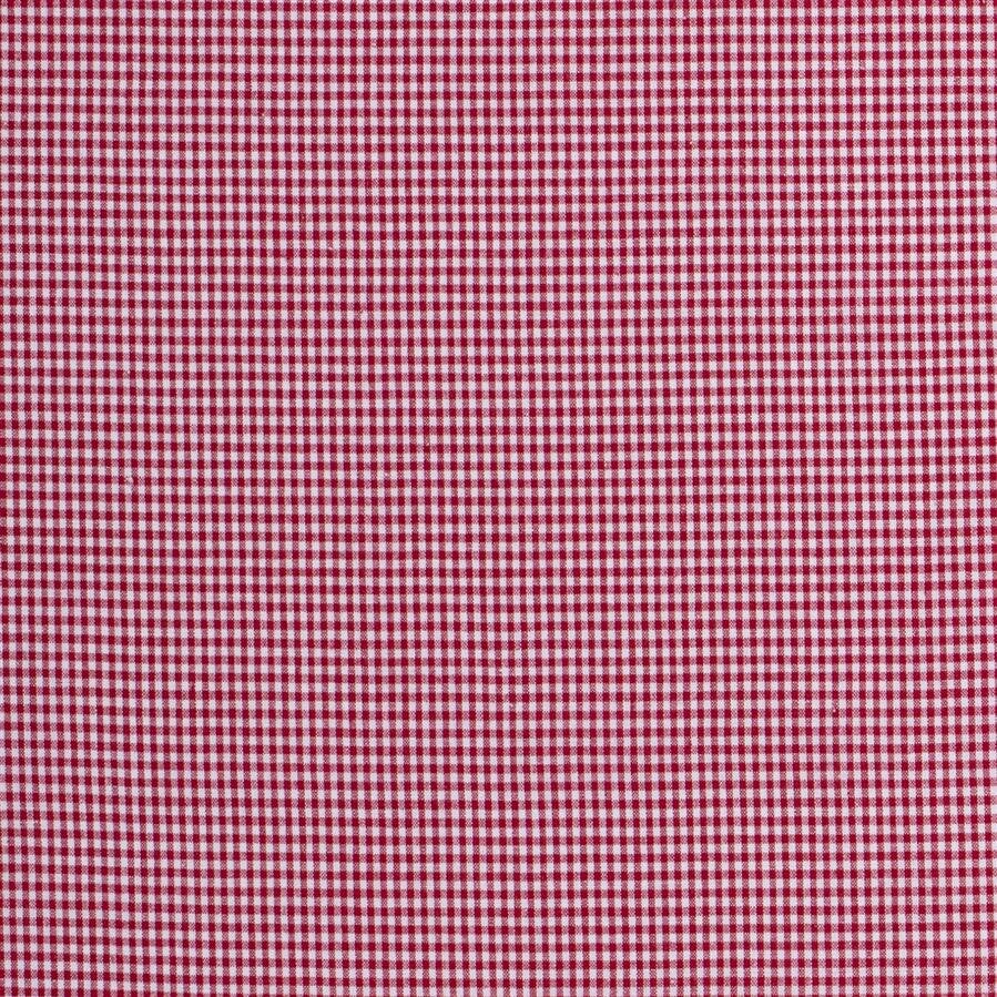 0,7 Meter - Baumwollpopeline garngefärbt Vichy Karo 2mm - rot