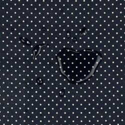1 Meter - Beschichtete Baumwolle kleine Punkte - dunkelblau