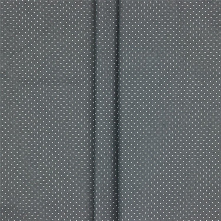 0,9 Meter - Beschichtete Baumwolle kleine Punkte - kieselgrau