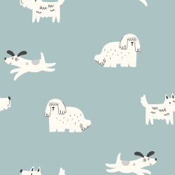 0,9 Meter - French Terry süße Hunde - helljeans