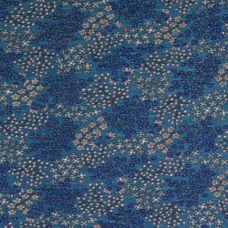 0,9 Meter - Plissee Chiffon Blumenwiese blau